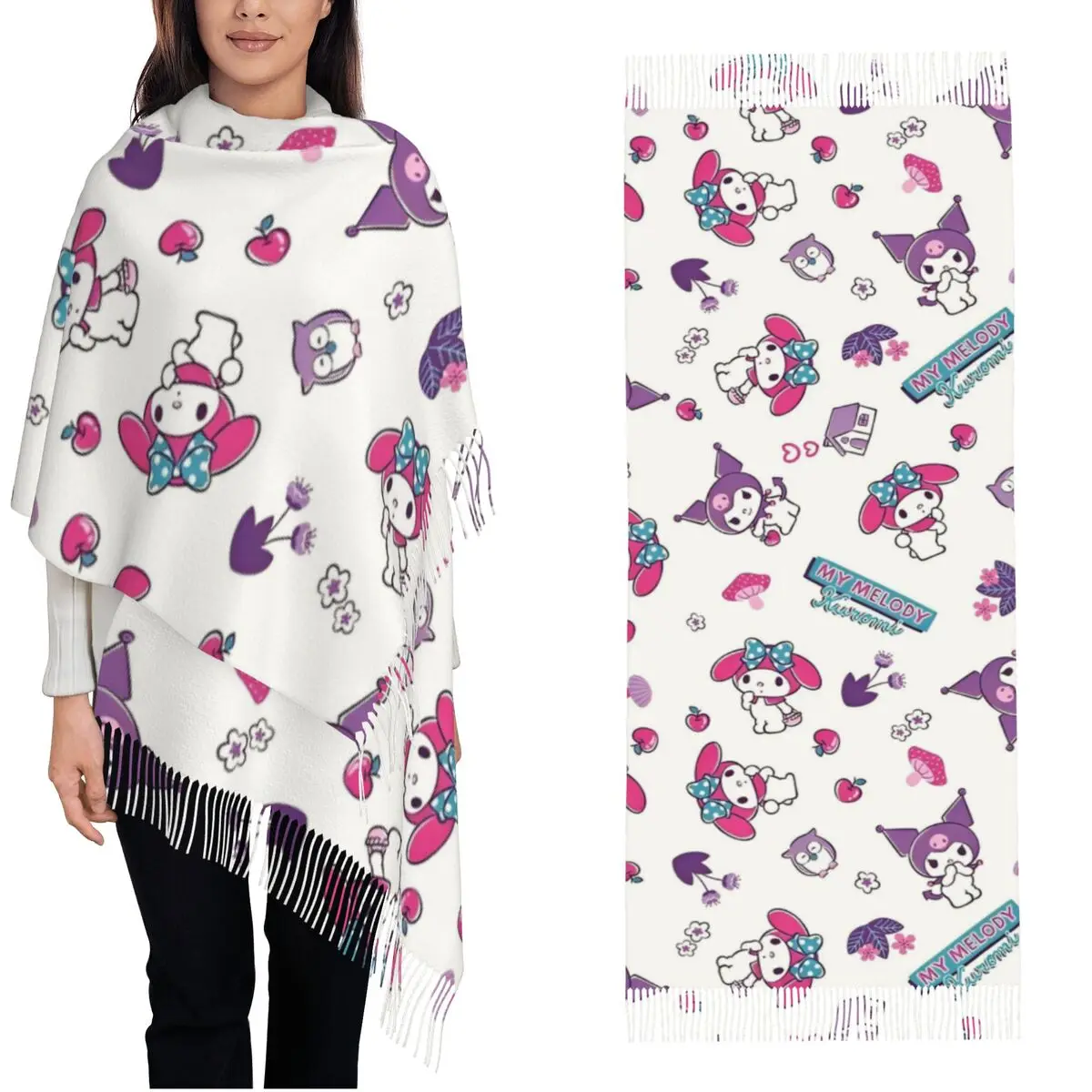Sanrio Kuromi And Melody Shawl Wrap Womens Warm Long Soft Scarf Neckerchief Shawl Scarves
Sanrio Kuromi And Melody Shawl Wrap Womens Warm Long Soft Scarf Neckerchief Shawl Scarves