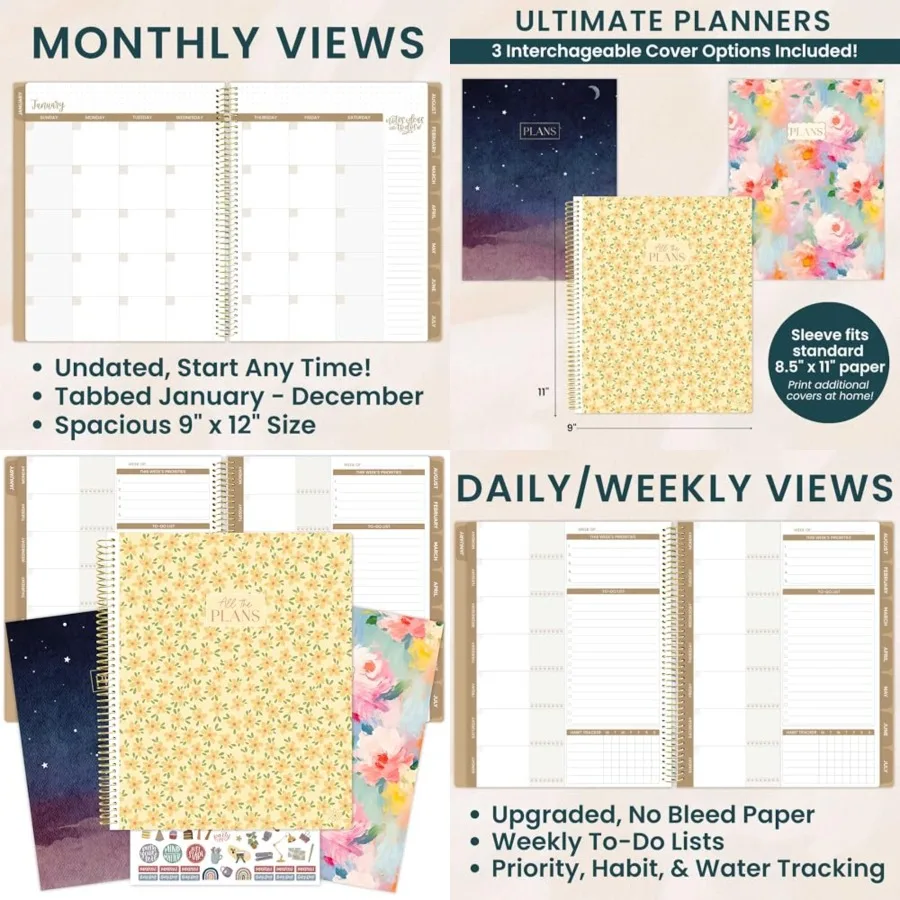 All in One Ultimate Monthly Weekly Undated Calendar Planner V2, Notebook, Sketch Book, Grid Pages, Coloring Book and More 9 x 1
All in One Ultimate Monthly Weekly Undated Calendar Planner V2, Notebook, Sketch Book, Grid Pages, Coloring Book and More 9 x 1