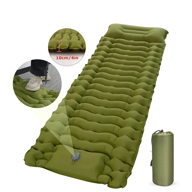 Outdoor Thicken Camping Mattress Ultralight Inflatable Sleeping Pad with Built-in Pillow & Pump Air Mat for Hiking Backpacking
Outdoor Thicken Camping Mattress Ultralight Inflatable Sleeping Pad with Built-in Pillow & Pump Air Mat for Hiking Backpacking