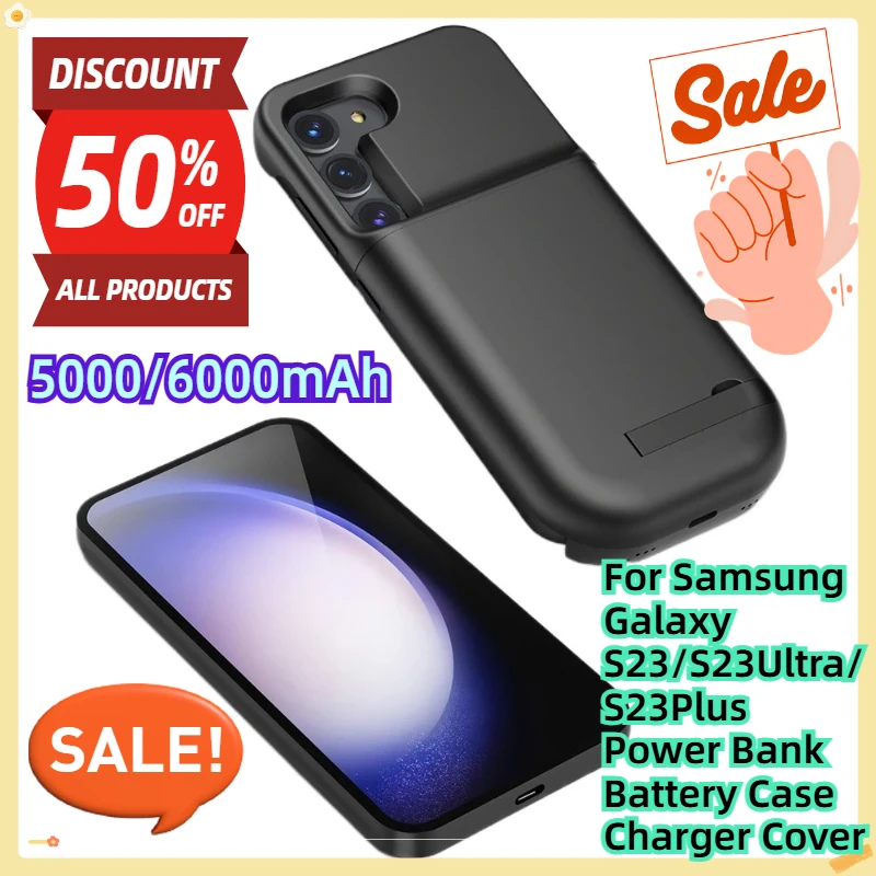 For Samsung Galaxy S23/S23Ultra/S23Plus Power Bank Battery Case Charger Cover 5000mAh
For Samsung Galaxy S23/S23Ultra/S23Plus Power Bank Battery Case Charger Cover 5000mAh