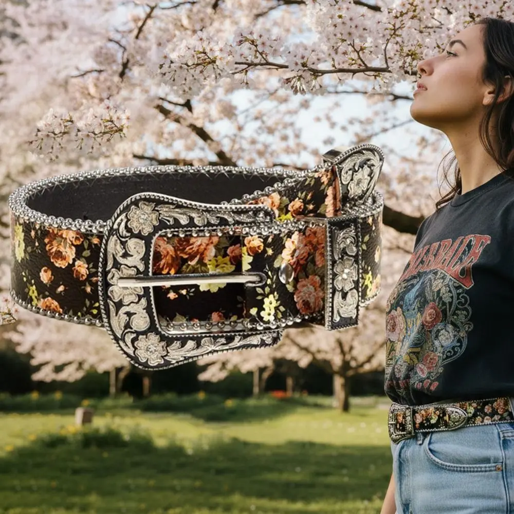 Bohemian Style Floral Jeans Belts Vintage Girdle Carved Metal Buckle Belt Hip Hop Y2k PU Leather Belt Women's Accessories
Bohemian Style Floral Jeans Belts Vintage Girdle Carved Metal Buckle Belt Hip Hop Y2k PU Leather Belt Women's Accessories