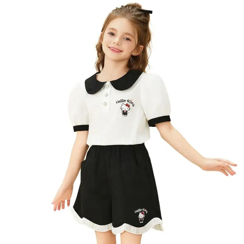Sanrio Hello Kitty Girl Summer Suit Pure Cotton Motion T-Shirt Cartoon Leisure Shorts Kawaii Children Clothing Anime New Style
Sanrio Hello Kitty Girl Summer Suit Pure Cotton Motion T-Shirt Cartoon Leisure Shorts Kawaii Children Clothing Anime New Style