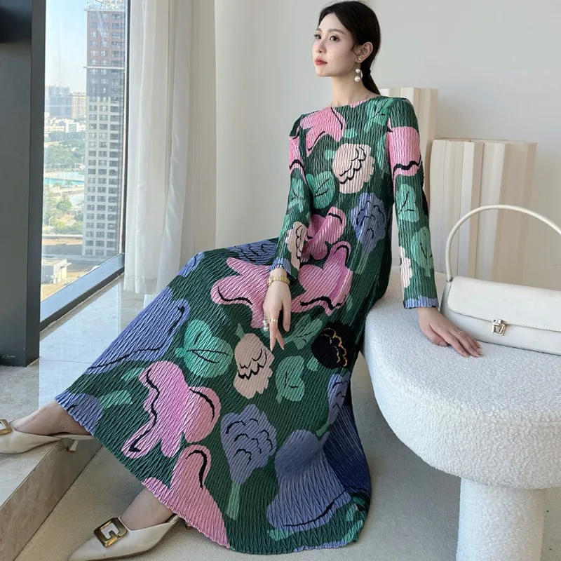 Miyake модное длинное плиссированное платье с принтом 2026, новые темпераментные бархатные свободные длинные платья большого размера с длинными рукавами, эластичные длинные платья
Miyake модное длинное плиссированное платье с принтом 2026, новые темпераментные бархатные свободные длинные платья большого размера с длинными рукавами, эластичные длинные платья