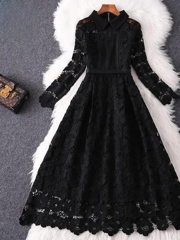 Faionable High Waist Long Sve Collar Lace Dr A-Line Midi Dr plus Size Women's Spring Summer New Sle Bla D...
Faionable High Waist Long Sve Collar Lace Dr A-Line Midi Dr plus Size Women's Spring Summer New Sle Bla D...