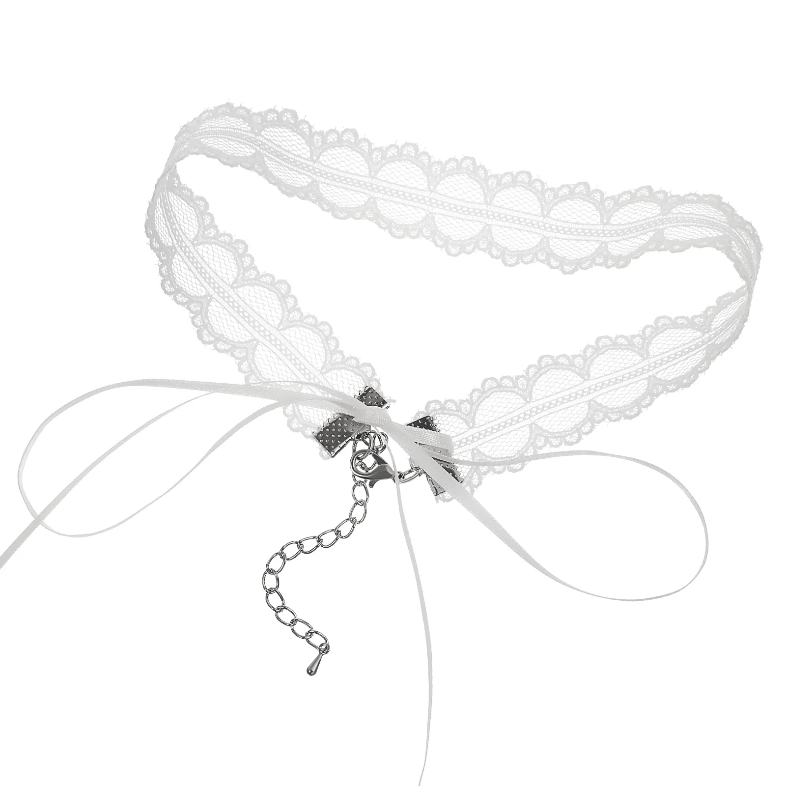 Lace Choker Necklace White Ribbon Sheer Collar Clavicle Necklaces Accessories Women Adjustable Length Gothic Style Banquet Gift
Lace Choker Necklace White Ribbon Sheer Collar Clavicle Necklaces Accessories Women Adjustable Length Gothic Style Banquet Gift