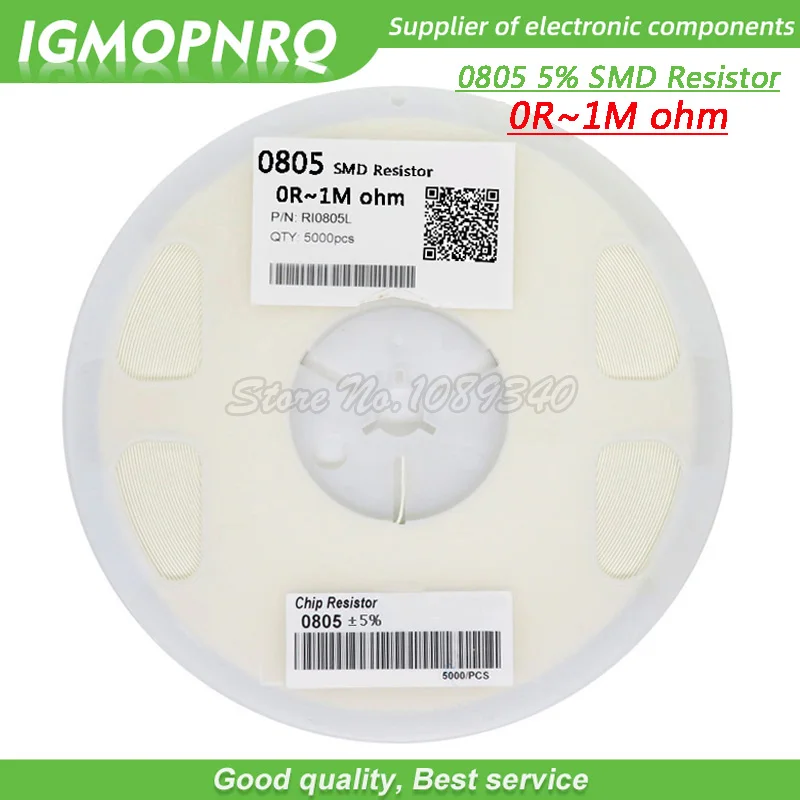 5000pcs 0805 5% 1/8W SMD chip resistor 0R ~ 10M 0 4.7R 5.6R 10R 100R 220R 330R 470R 1K 4.7K 10K 47K 100K 0 10 100 330 470 ohm
5000pcs 0805 5% 1/8W SMD chip resistor 0R ~ 10M 0 4.7R 5.6R 10R 100R 220R 330R 470R 1K 4.7K 10K 47K 100K 0 10 100 330 470 ohm