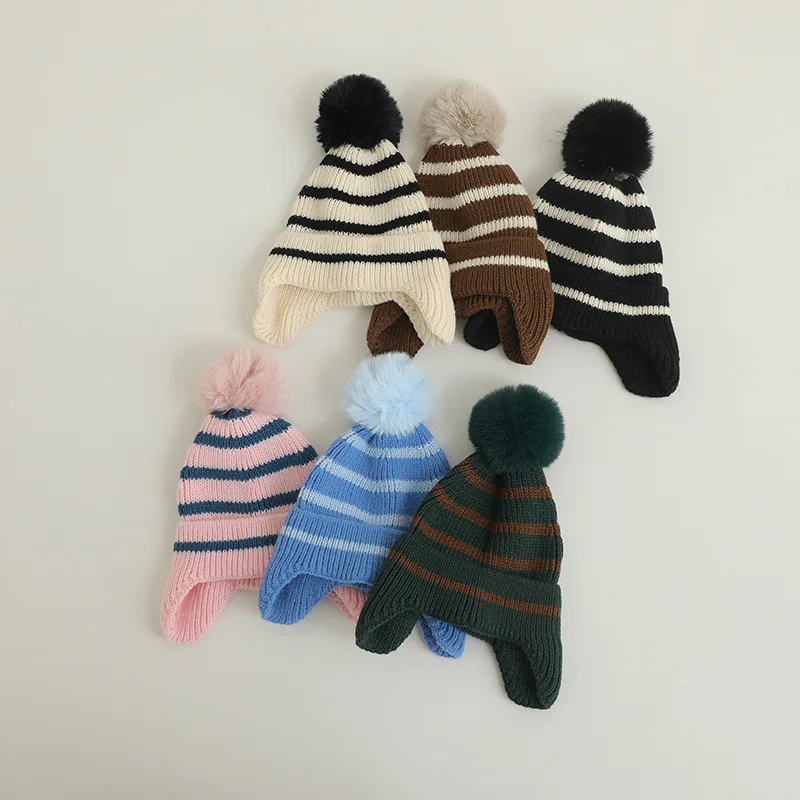 Winter Children Knitted Ear Protection Hat Fashion Striped Kids Beanie 1-4year Boys Girls Warm Pullover Cap Baby Woolen Bonnet
Winter Children Knitted Ear Protection Hat Fashion Striped Kids Beanie 1-4year Boys Girls Warm Pullover Cap Baby Woolen Bonnet