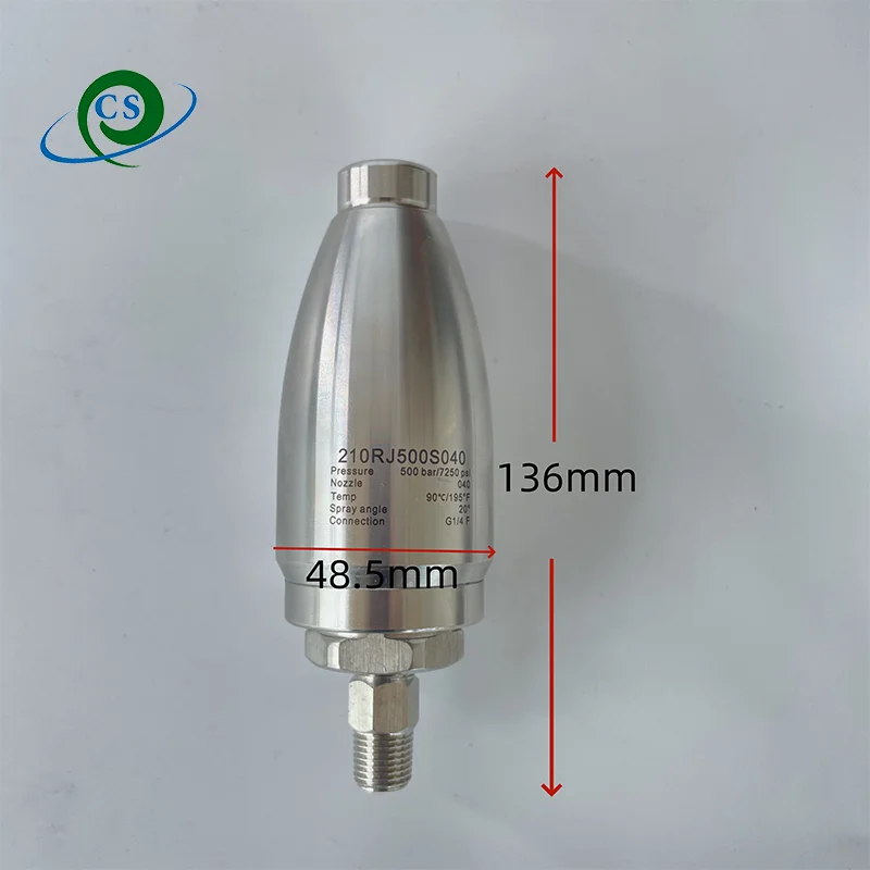 High Pressure 500/600Bar 7200psi Quick Connect with tungsten steel core water turbo rotating nozzle for cleaning Agua potable
High Pressure 500/600Bar 7200psi Quick Connect with tungsten steel core water turbo rotating nozzle for cleaning Agua potable