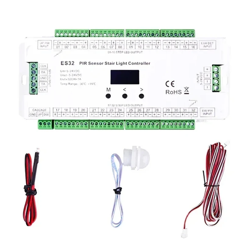 32-канальный PIR-датчик, контроллер освещения для лестницы, 2 канала, RGB пиксель, SPI, светодиодная лента, диммер, контроллер освещения для лестницы в помещении, 5 В-24 В
32-канальный PIR-датчик, контроллер освещения для лестницы, 2 канала, RGB пиксель, SPI, светодиодная лента, диммер, контроллер освещения для лестницы в помещении, 5 В-24 В