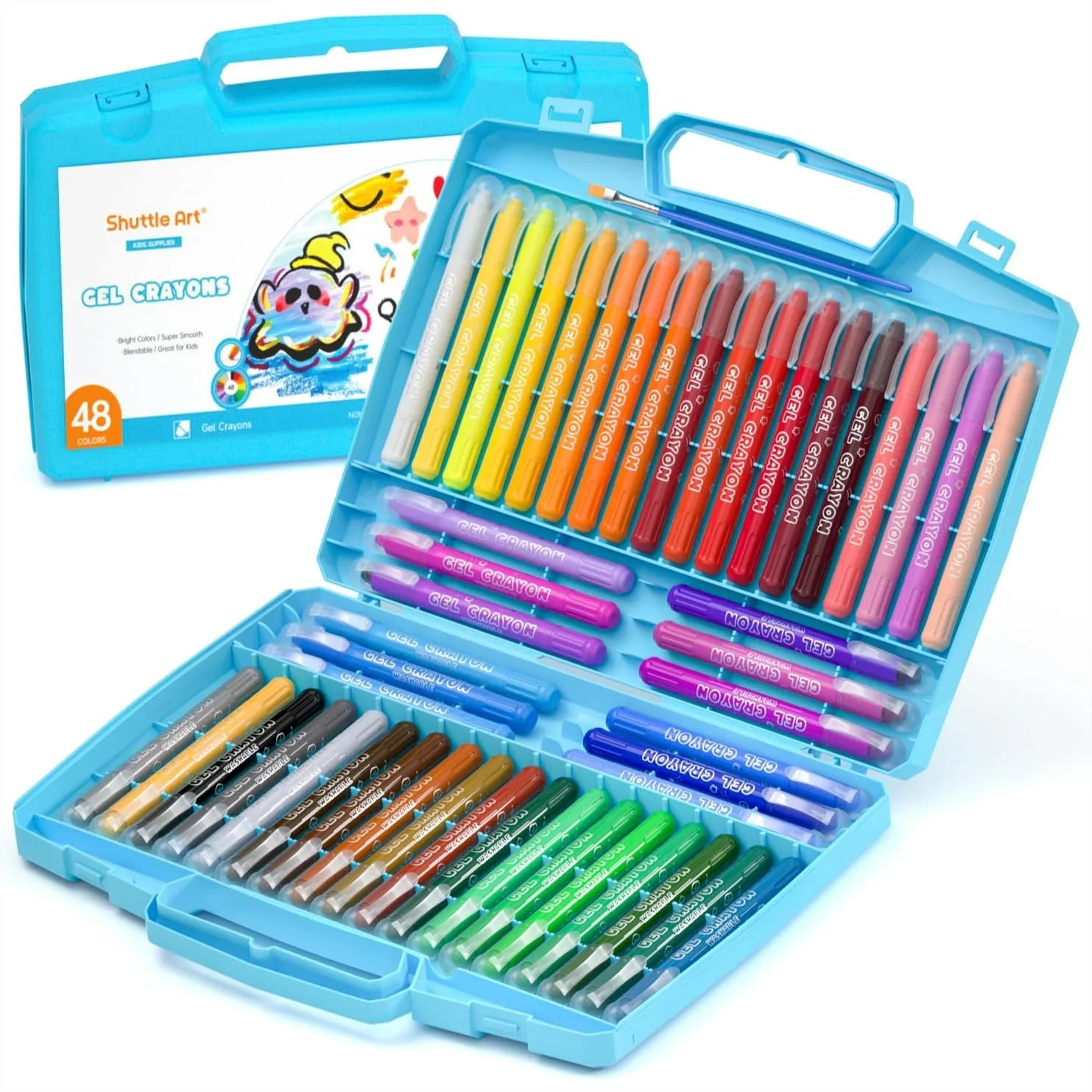48 Colors Gel Crayons for Toddlers, Non-Toxic Crayons Set with Foldable Case, Pastel Watercolor Effect for Window Paper Glass
48 Colors Gel Crayons for Toddlers, Non-Toxic Crayons Set with Foldable Case, Pastel Watercolor Effect for Window Paper Glass