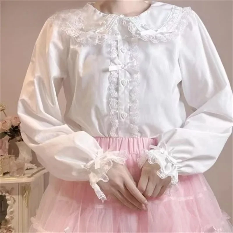 Japanese Style New Women's Solid Color Doll Collar Versatile Top Sweet Lolita Kawaii Cute Girls Lace Long Sleeve Base Shirt
Japanese Style New Women's Solid Color Doll Collar Versatile Top Sweet Lolita Kawaii Cute Girls Lace Long Sleeve Base Shirt