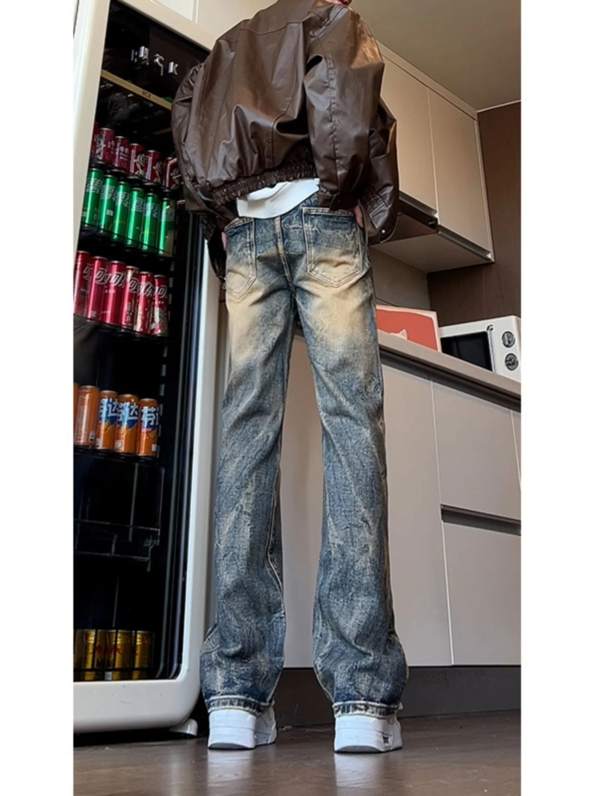 Мужские джинсы в американском ретро-стиле, прямого кроя, с эффектом выцветания под желтую глину, зауженные, с идеальной посадкой, молодежные, модные, длинные брюки
Мужские джинсы в американском ретро-стиле, прямого кроя, с эффектом выцветания под желтую глину, зауженные, с идеальной посадкой, молодежные, модные, длинные брюки