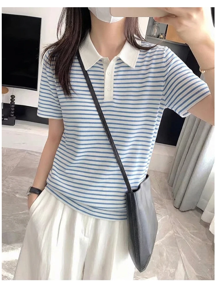 Anti-Aging College Style Blue Apricot Stripe Shirt Women Summer Slightly Loose Versatile Breathable Commute Short Sleeve...
Anti-Aging College Style Blue Apricot Stripe Shirt Women Summer Slightly Loose Versatile Breathable Commute Short Sleeve...