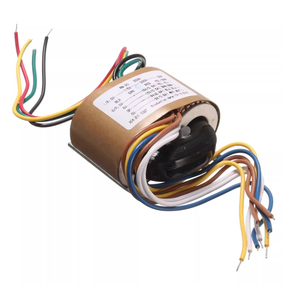 R-core power transformer 30W dual 15V + dual 9V, R-core primary 0-115V-230V, copper wire
R-core power transformer 30W dual 15V + dual 9V, R-core primary 0-115V-230V, copper wire