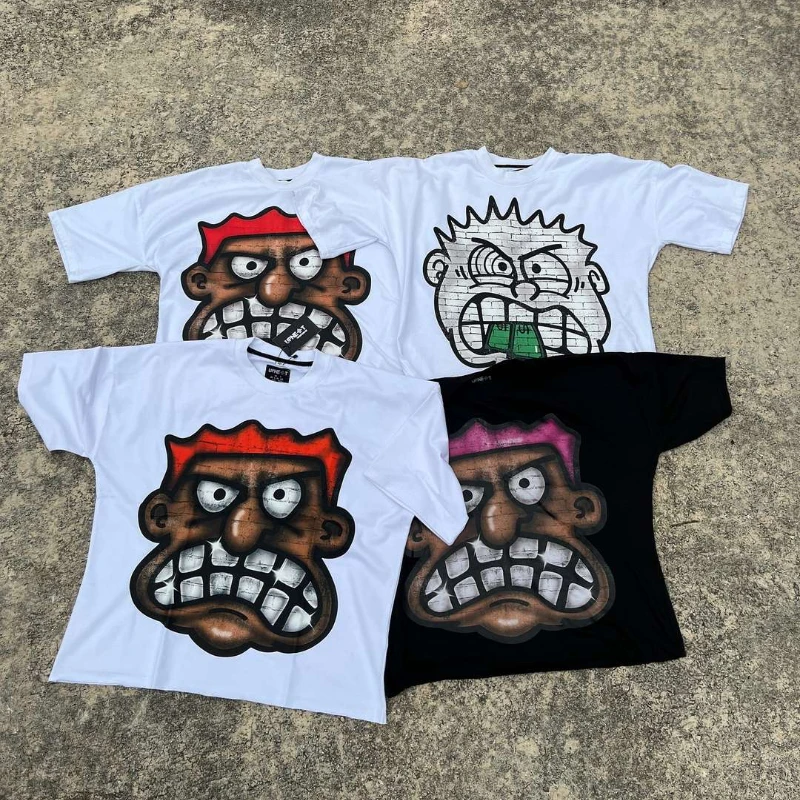 Summer Oversized Cartoon Printed T-shirt Women American Trend Retro Round Neck Short Sleeve Harajuku Street Casual Couple Top
Summer Oversized Cartoon Printed T-shirt Women American Trend Retro Round Neck Short Sleeve Harajuku Street Casual Couple Top