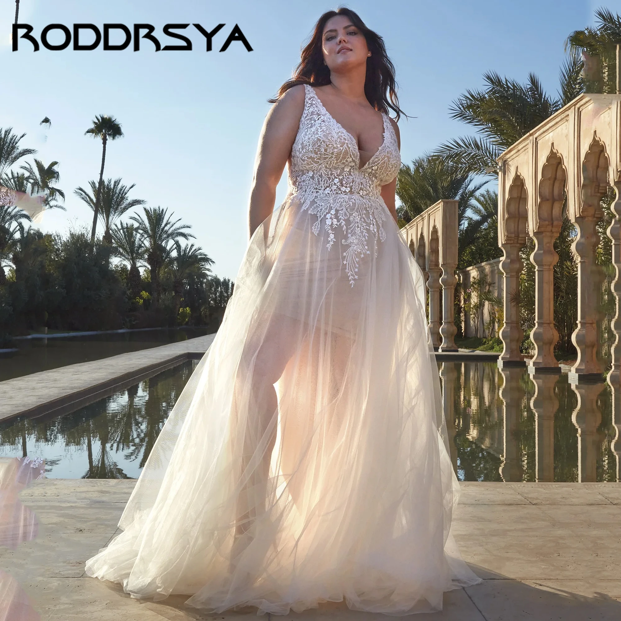 Sleeveless Spaghetti Straps Wedding Dress For Women Bride V-Neck Lace Applique Tulle A-Line V-Back Vestidos De Novia Customized
Sleeveless Spaghetti Straps Wedding Dress For Women Bride V-Neck Lace Applique Tulle A-Line V-Back Vestidos De Novia Customized