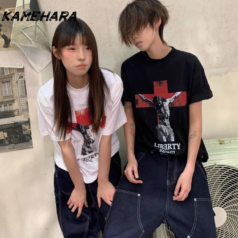 KAMEHARA Y2K Summer Creative Good Friday Print Original Design Brand American Retro Loose Comfortable Couple T-Shirts 민소매 티 여성
KAMEHARA Y2K Summer Creative Good Friday Print Original Design Brand American Retro Loose Comfortable Couple T-Shirts 민소매 티 여성
