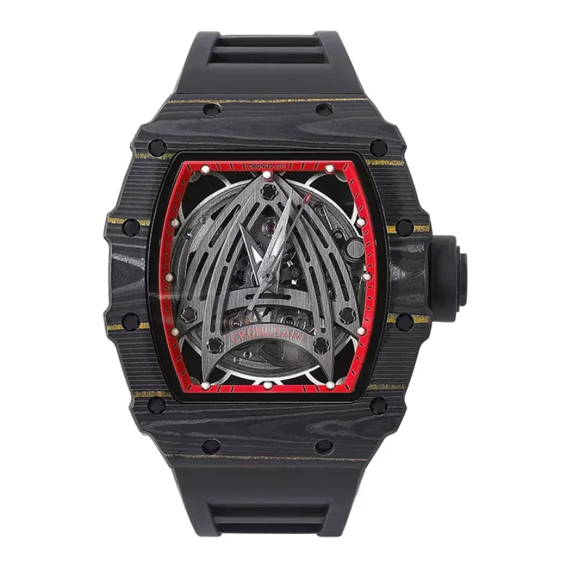 CRONUSART Men Automatic Watch 50mm Tonneau Mechanical Wristwatch Carbon Fiber Case Sapphire Luminous Fluororubber Strap Luminous
CRONUSART Men Automatic Watch 50mm Tonneau Mechanical Wristwatch Carbon Fiber Case Sapphire Luminous Fluororubber Strap Luminous