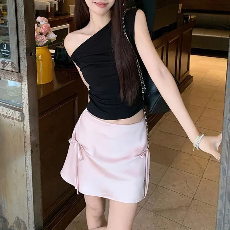 Sweet Fashionable Bow Bandage Short Skirts Women's Clothing Solid Color Summer High Waist Basic A-Line Aura Bag Hip Mini Skirts
Sweet Fashionable Bow Bandage Short Skirts Women's Clothing Solid Color Summer High Waist Basic A-Line Aura Bag Hip Mini Skirts