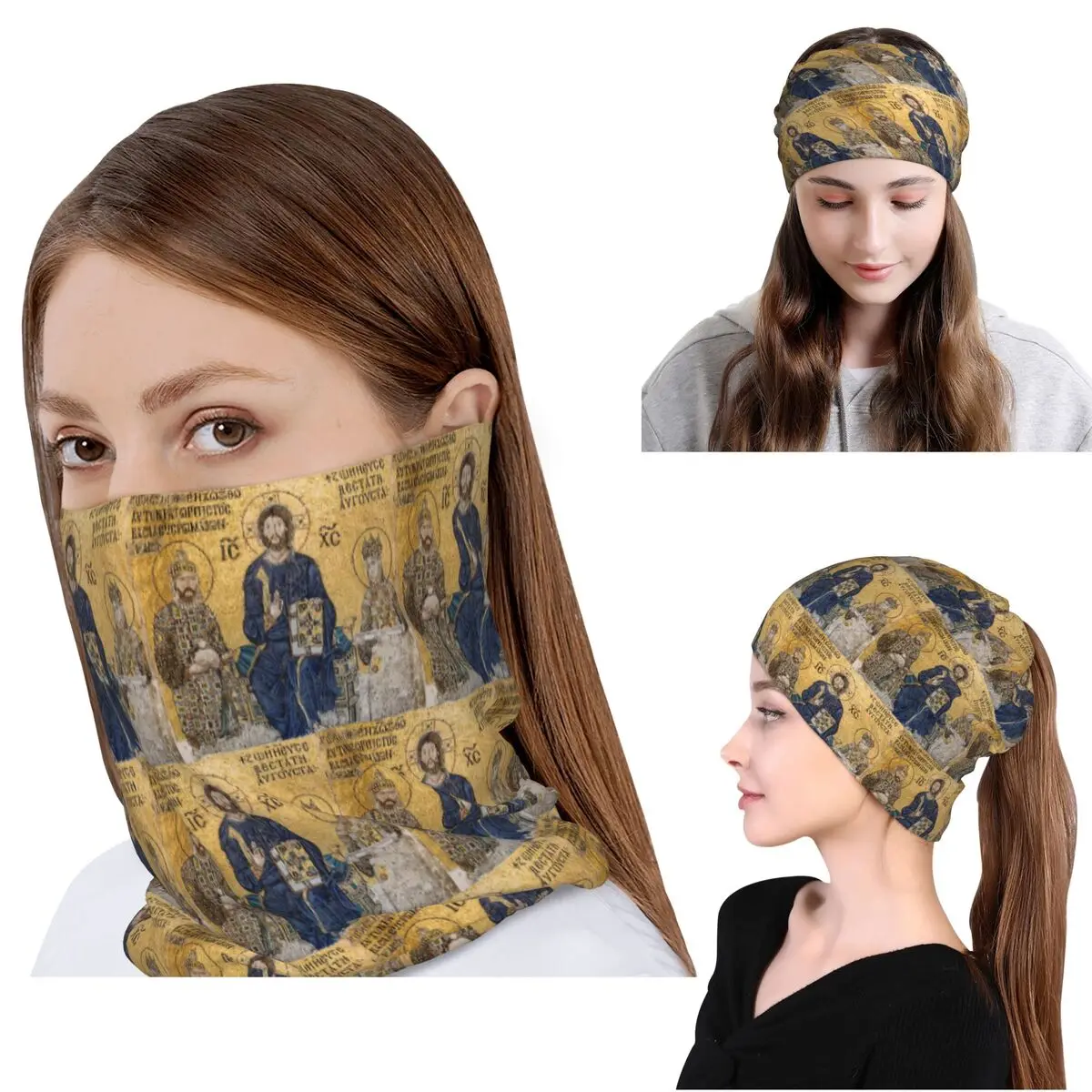 Jesus Christ Pantocrato Mosaic In Hagia Sophia, Istanbul Bandana Neck Cover Mask Scarf Multifunction Cycling Scarf Beanies Hat
Jesus Christ Pantocrato Mosaic In Hagia Sophia, Istanbul Bandana Neck Cover Mask Scarf Multifunction Cycling Scarf Beanies Hat