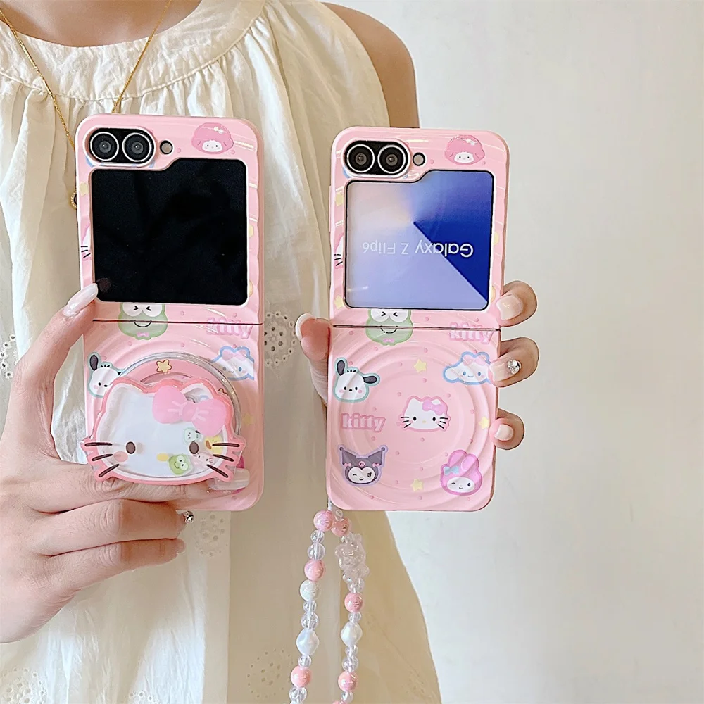 Cute Sanrio Hello Kitty stand phone case for Samsung Galaxy Z Flip5 6 Flip6 flip6 5 cover with hinged cartoon shockproof cover
Cute Sanrio Hello Kitty stand phone case for Samsung Galaxy Z Flip5 6 Flip6 flip6 5 cover with hinged cartoon shockproof cover