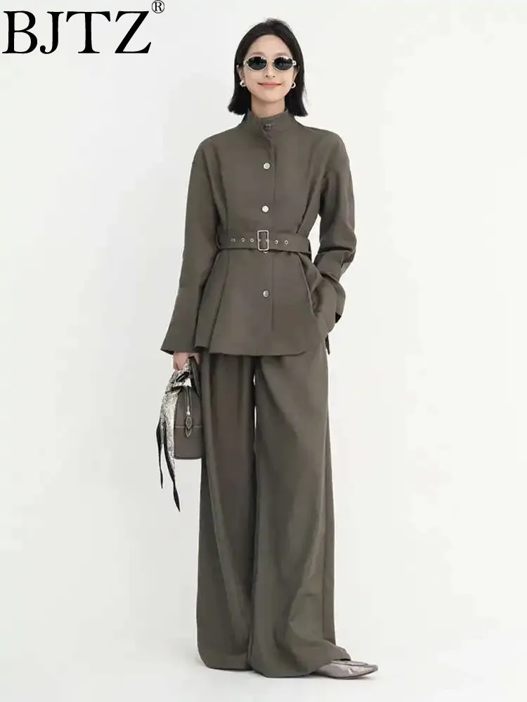 BJTZ Women's Fashion Vintage Lace-up Waist Short Trench 2024 Autumn Winter New Solid Color Temperament Office Lady Wide Leg Pant
BJTZ Women's Fashion Vintage Lace-up Waist Short Trench 2024 Autumn Winter New Solid Color Temperament Office Lady Wide Leg Pant