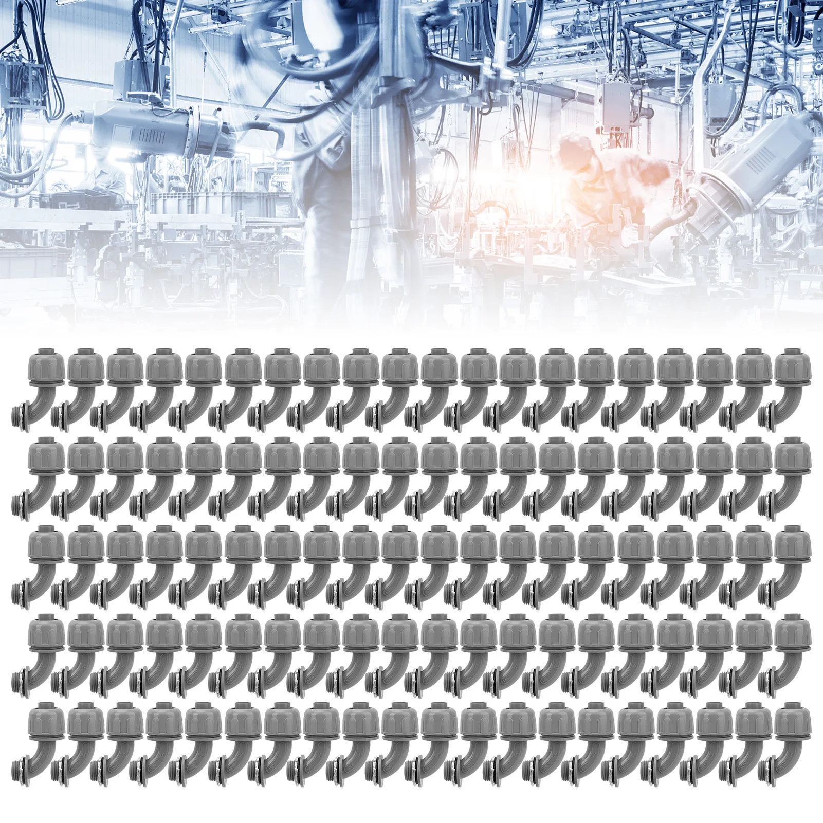 100PCS Liquid Tight Connector 1/2 Inch Thread 90 Degree PVC Non Metallic Electrical Conduit Connector
100PCS Liquid Tight Connector 1/2 Inch Thread 90 Degree PVC Non Metallic Electrical Conduit Connector
