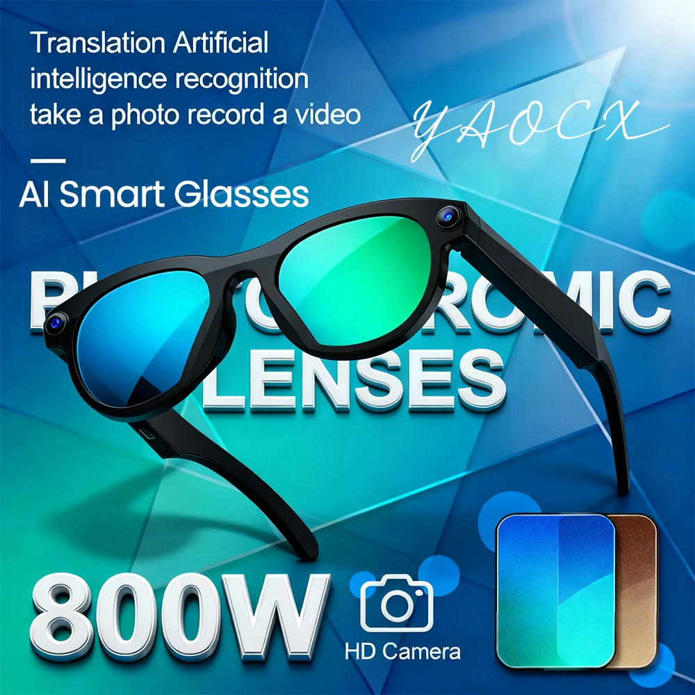 Умные очки с искусственным интеллектом, 8-мегапиксельная запись видеосъемки, прослушивание музыки, распознавание ответов, перевод, водонепроницаемый Bluetooth
Умные очки с искусственным интеллектом, 8-мегапиксельная запись видеосъемки, прослушивание музыки, распознавание ответов, перевод, водонепроницаемый Bluetooth