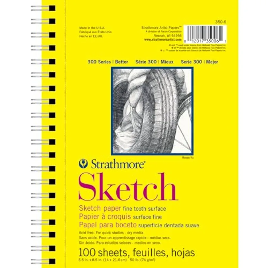 300 Series Sketch Pad, 5.5x8.5 inch, 100 Sheets, Side Wire - Artist Sketchbook for Drawing, Illustration, Art Class Students
300 Series Sketch Pad, 5.5x8.5 inch, 100 Sheets, Side Wire - Artist Sketchbook for Drawing, Illustration, Art Class Students