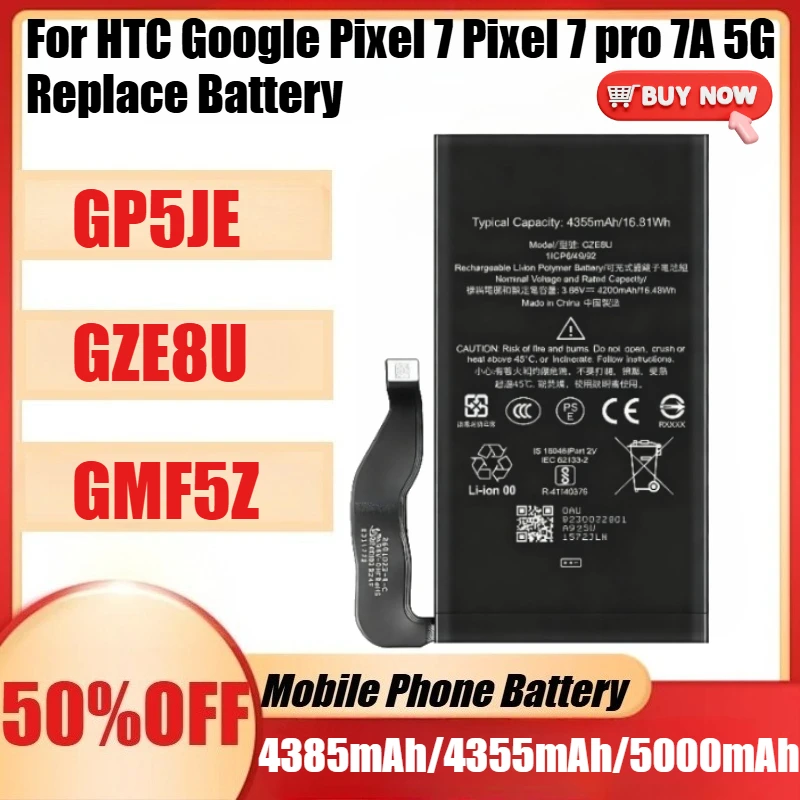 New GZE8U GMF5Z GP5JE Replacement Battery For HTC Google Pixel 7 Pixel 7 pro 7A 5G Replace Battery Batteries
New GZE8U GMF5Z GP5JE Replacement Battery For HTC Google Pixel 7 Pixel 7 pro 7A 5G Replace Battery Batteries