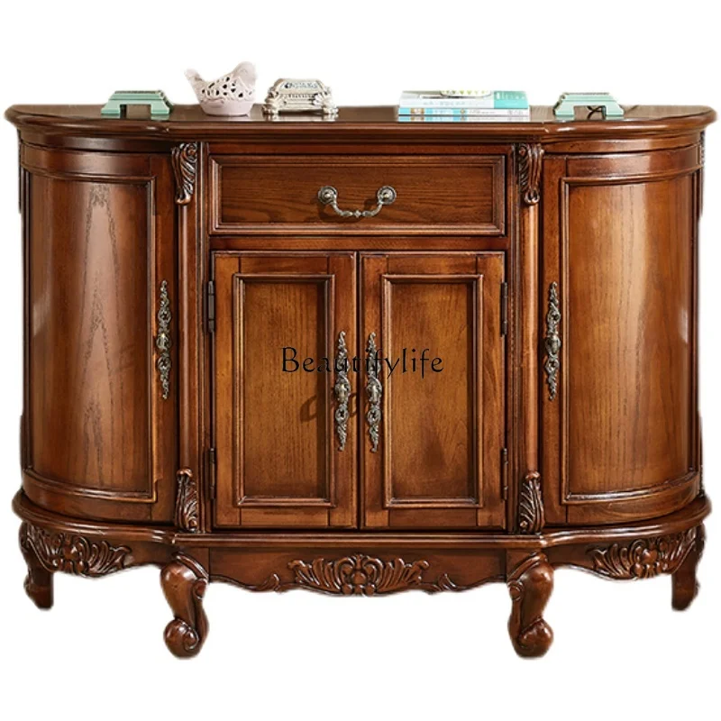 American solid wood dining side cabinet, high-end storage cabinet, European restaurant against the wall
American solid wood dining side cabinet, high-end storage cabinet, European restaurant against the wall