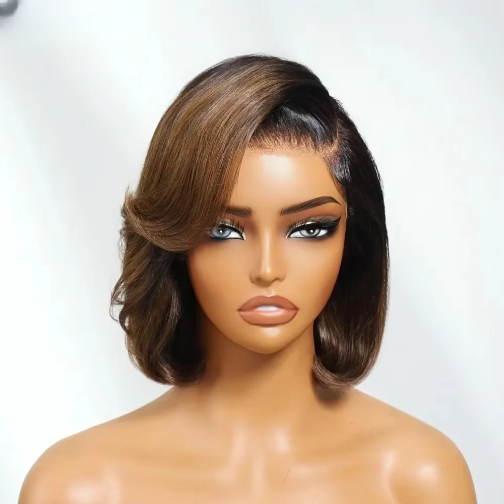 Glueless Bob Soft Preplucked Ombre Brown Lace Front Wig For Women 14Inch 180Density Straight Synthetic With Baby Hair Daily
Glueless Bob Soft Preplucked Ombre Brown Lace Front Wig For Women 14Inch 180Density Straight Synthetic With Baby Hair Daily