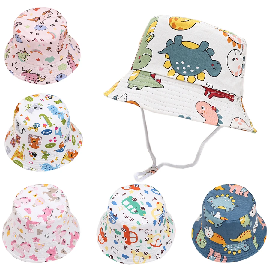 Baby Sun Hat Summer Kids Cartoon Dinosaur Print Soft Cotton Bucket Hat For Girls Boys Panama Beach UV Protection Cap Children
Baby Sun Hat Summer Kids Cartoon Dinosaur Print Soft Cotton Bucket Hat For Girls Boys Panama Beach UV Protection Cap Children