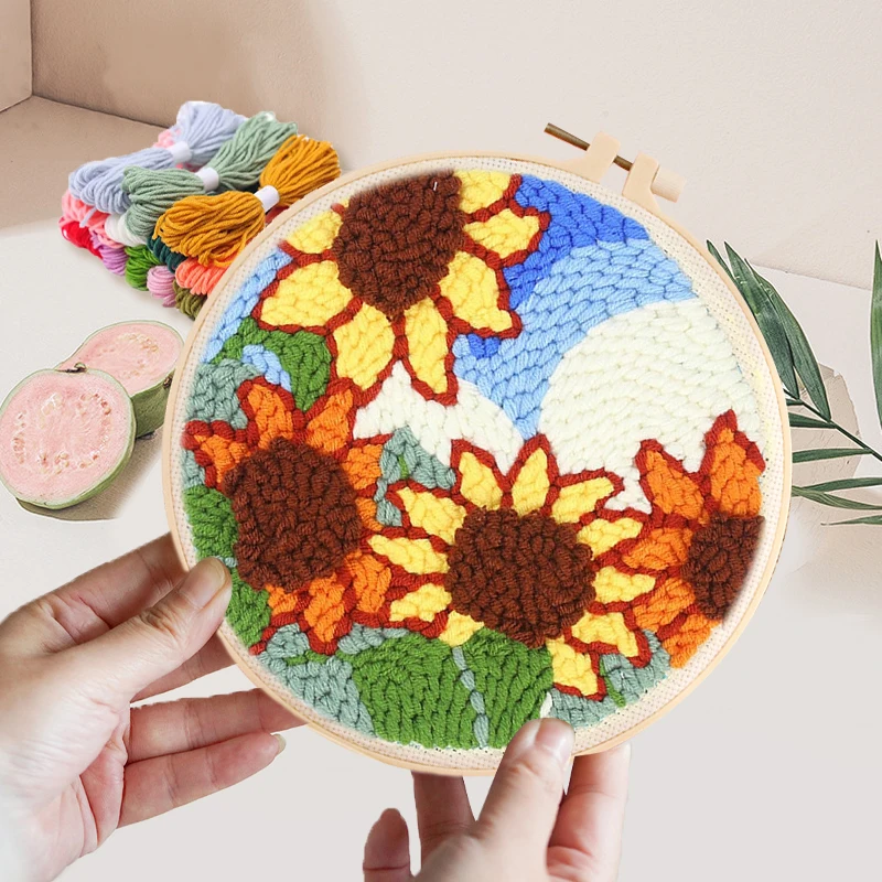 20x20cm Punch Needle Kits,Sunflowers Punch Embroidery Kits for Adults Beginner, Tool with Punch Needle Fabric, Hoops, Yarns
20x20cm Punch Needle Kits,Sunflowers Punch Embroidery Kits for Adults Beginner, Tool with Punch Needle Fabric, Hoops, Yarns
