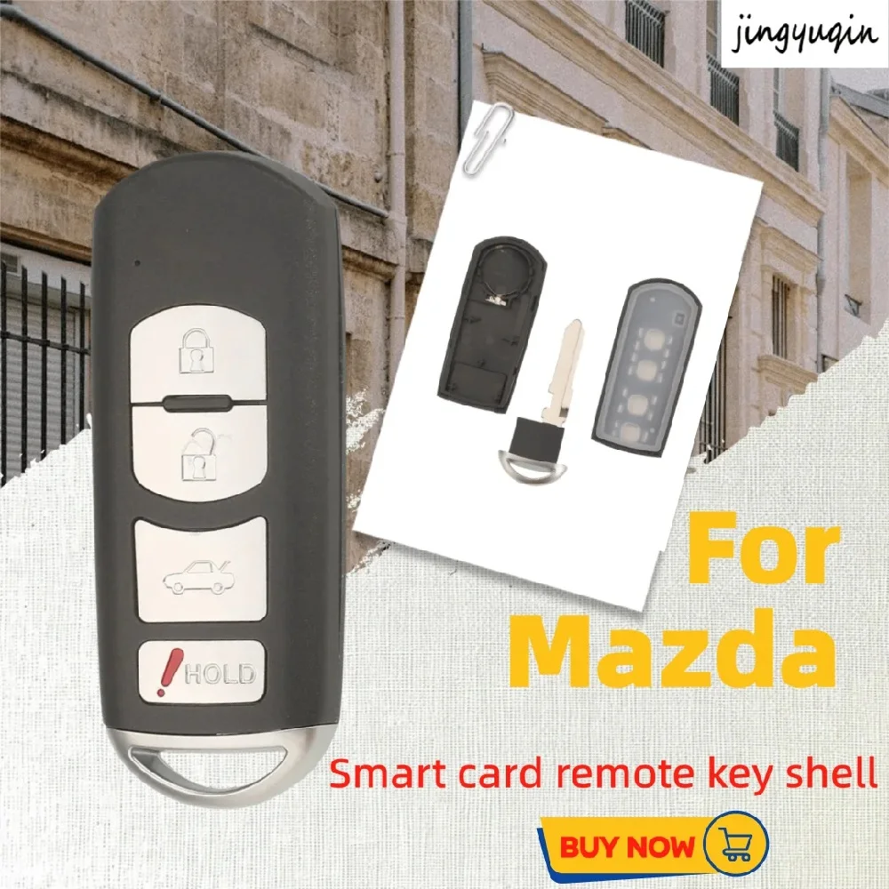 jingyuqin 4 Buttons Replace Smart Card Remote Car Key Shell Case Fob For Mazda Comes with uncut blank key blade No LOGO
jingyuqin 4 Buttons Replace Smart Card Remote Car Key Shell Case Fob For Mazda Comes with uncut blank key blade No LOGO
