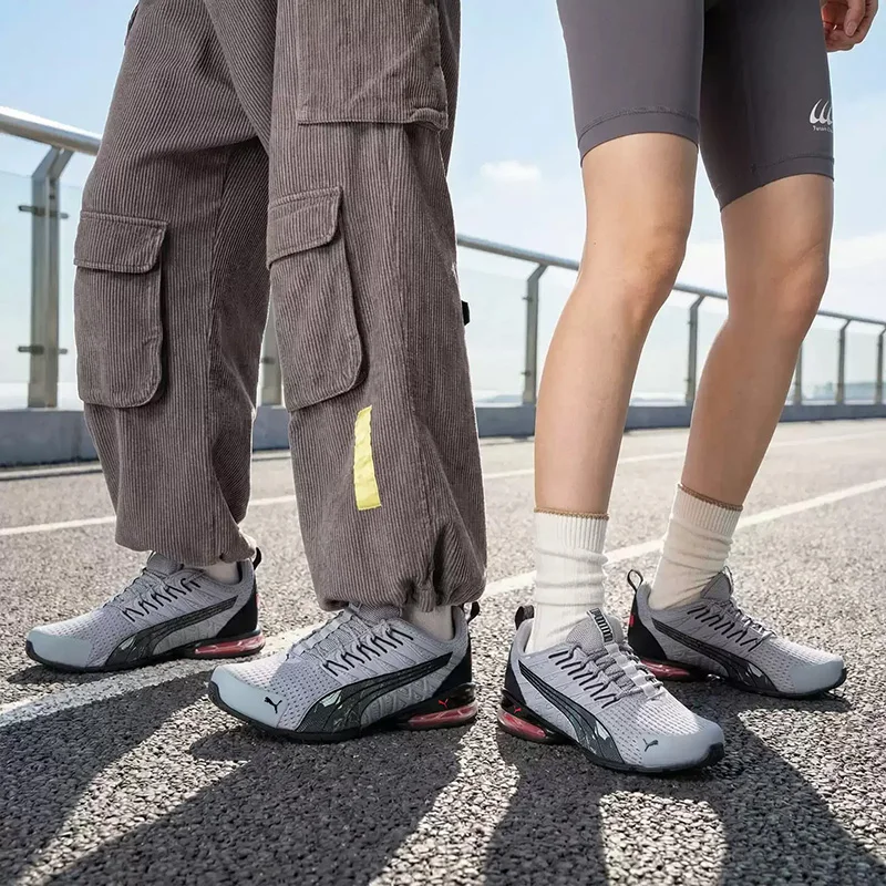 PUMA Grey Black Mesh Air Cushion Breathable Women Running Sneakers 379602-02
PUMA Grey Black Mesh Air Cushion Breathable Women Running Sneakers 379602-02