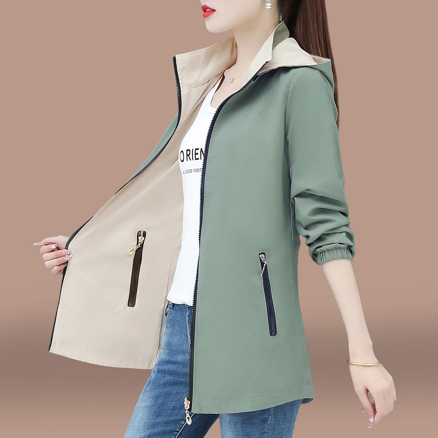 Double-sided Coat Women Spring Autumn Trench Coat 2025 New Loose Hooded Medium Long Female Windbreakers Casual Tops Outerwear
Double-sided Coat Women Spring Autumn Trench Coat 2025 New Loose Hooded Medium Long Female Windbreakers Casual Tops Outerwear