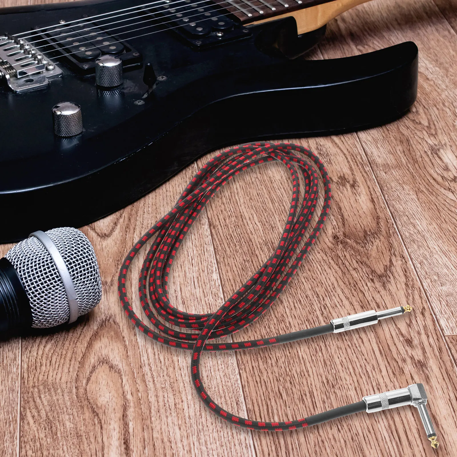 Noise Reduction Guitar Cable Nylon Copper Clear Audio Transmission Right Angle 6.35mm Durable Electric Acoustic Bass Guitar
Noise Reduction Guitar Cable Nylon Copper Clear Audio Transmission Right Angle 6.35mm Durable Electric Acoustic Bass Guitar