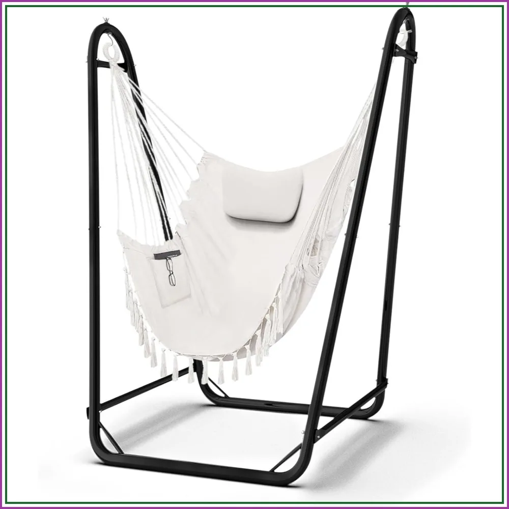 Hammock Chair with Stand, Heavy-Duty Hanging Chair for Indoor Outdoor, Sturdy Swing Chair Stand Max Load 350 lbs
Hammock Chair with Stand, Heavy-Duty Hanging Chair for Indoor Outdoor, Sturdy Swing Chair Stand Max Load 350 lbs