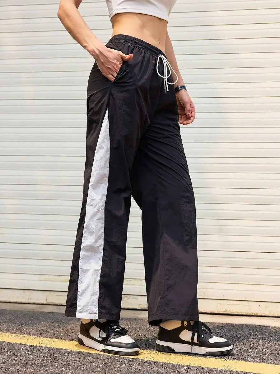 Womens Color Block Drawstring Wide Leg Sport Pants
Womens Color Block Drawstring Wide Leg Sport Pants