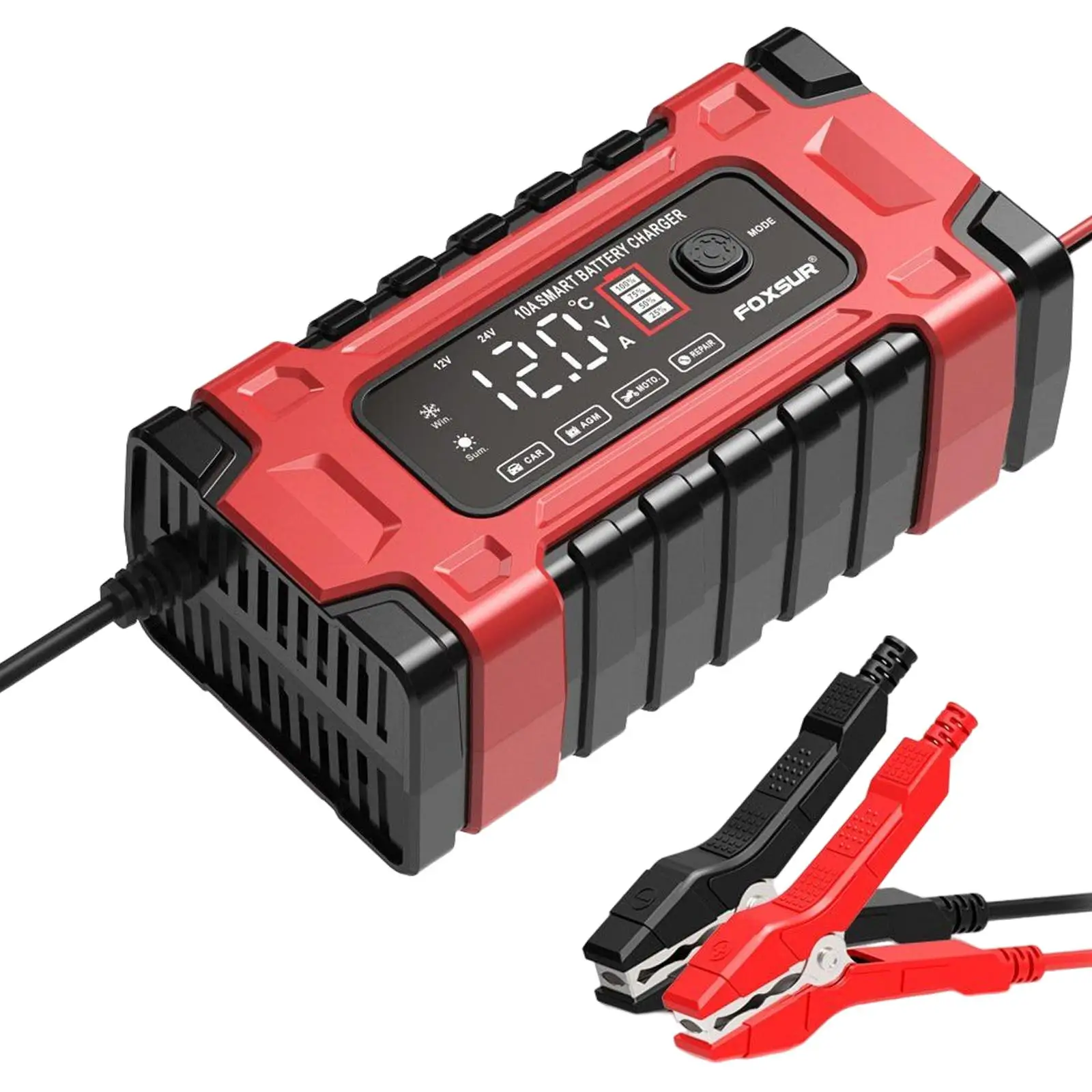Car Battery Charger Fully Automatic with Temperature Compensation LED Display
Car Battery Charger Fully Automatic with Temperature Compensation LED Display