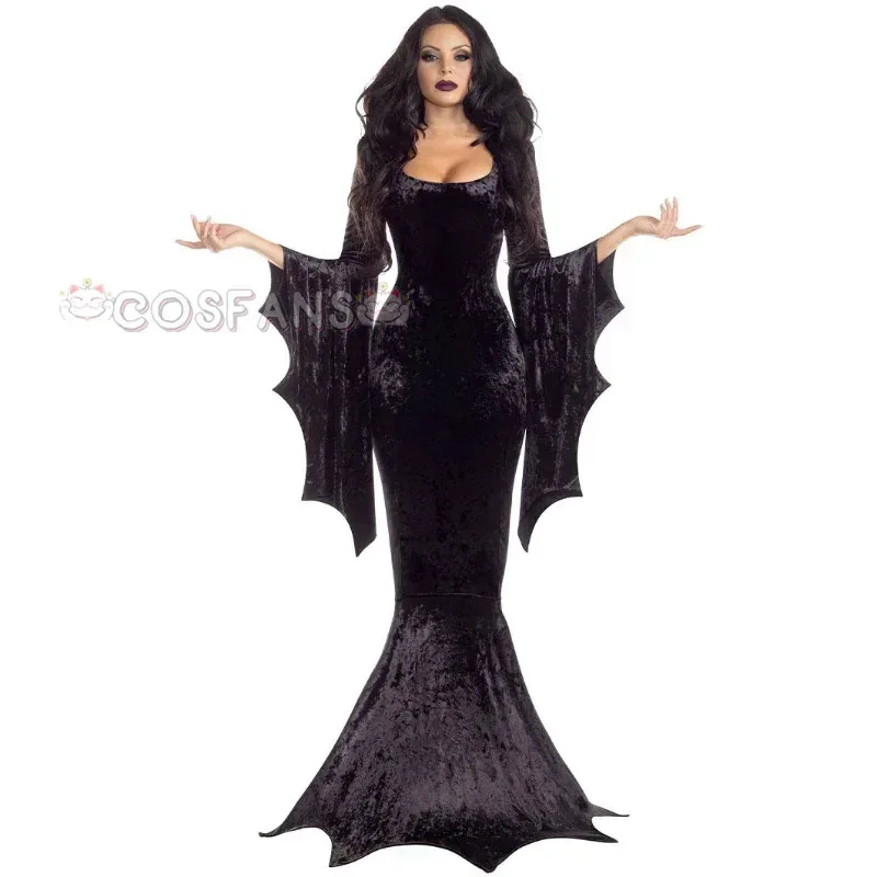Gothic Witch Ghost Bride Vampire Costume Winter Trumpet Sleeves Evil Witch Dress Adams Family Fishtail Dress Carnival Cosplay
Gothic Witch Ghost Bride Vampire Costume Winter Trumpet Sleeves Evil Witch Dress Adams Family Fishtail Dress Carnival Cosplay