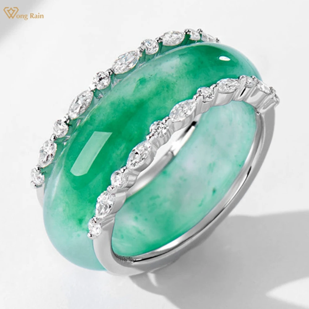 Wong Rain Elegant 100% 925 Sterling Silver Jade High Carbon Diamonds Gemstone Row Ring for Women Fine Jewelry Anniversary Gifts
Wong Rain Elegant 100% 925 Sterling Silver Jade High Carbon Diamonds Gemstone Row Ring for Women Fine Jewelry Anniversary Gifts