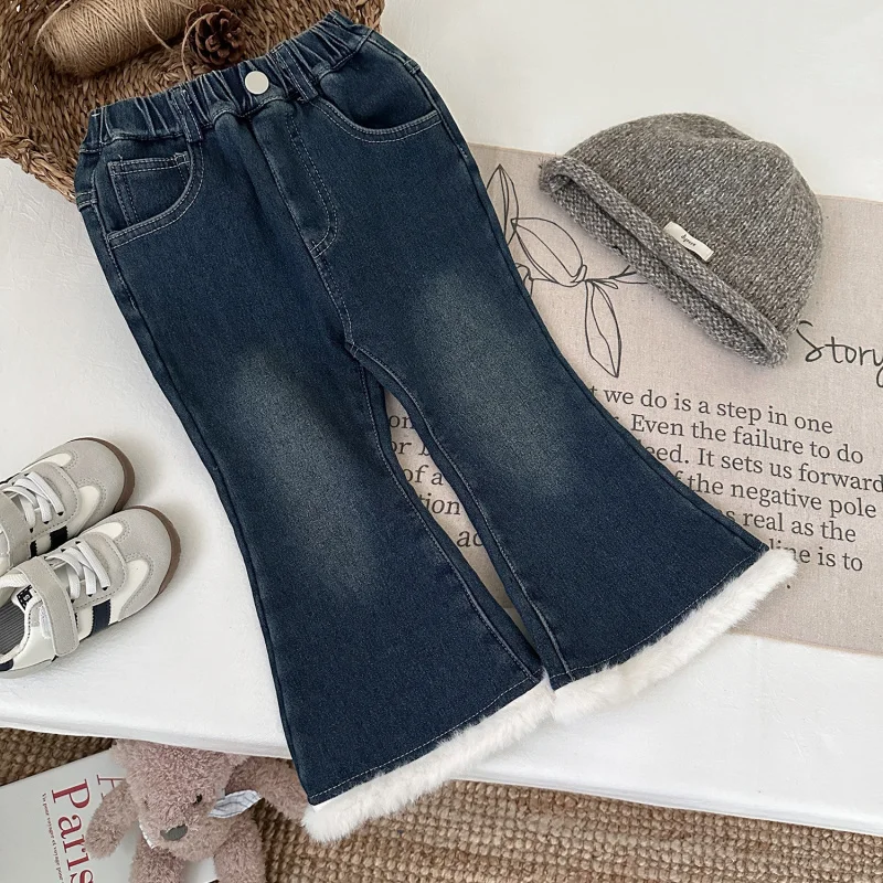 Children's Jeans New Winter Girls' Flared Jeans Elegant Girls' Fleece-Lined Casual Long Pants Kids' Clothing
Children's Jeans New Winter Girls' Flared Jeans Elegant Girls' Fleece-Lined Casual Long Pants Kids' Clothing