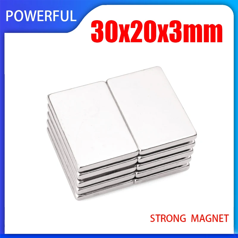 2~30PCS 30x20x3mm Neodymium Magnet 30*20*3mm N35 NdFeB Block Super Powerful Strong Permanent Magnetic imanes
2~30PCS 30x20x3mm Neodymium Magnet 30*20*3mm N35 NdFeB Block Super Powerful Strong Permanent Magnetic imanes
