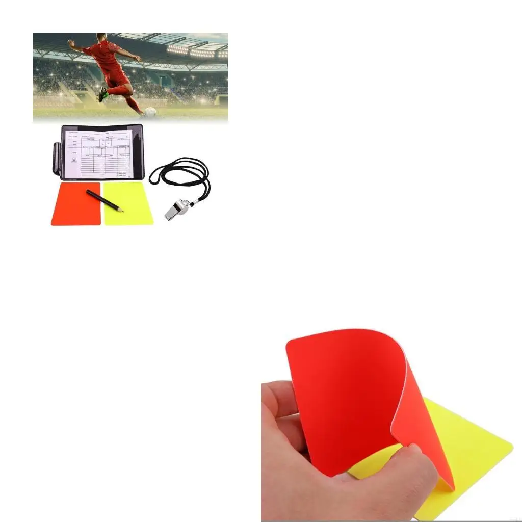 Комплект карт футбольных рефери, карта с покраснением желтый кошелек с металлическими рефери -свистами и листами счетов, набор
Комплект карт футбольных рефери, карта с покраснением желтый кошелек с металлическими рефери -свистами и листами счетов, набор