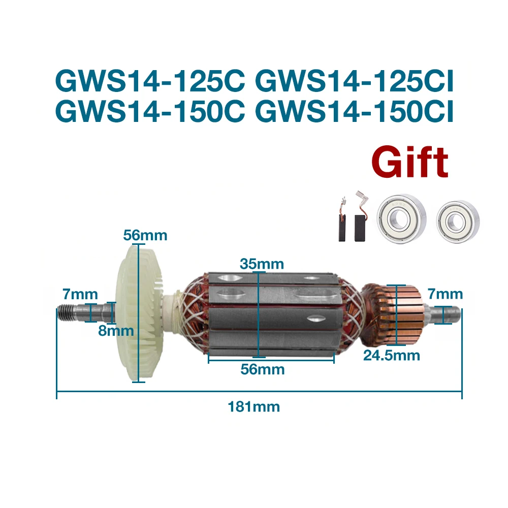 AC220-240V Armature for Bosch GWS14-125C CI GWS14-150C CI Rotor Anchor Stator Coil Power Tools Replacement Accessories
AC220-240V Armature for Bosch GWS14-125C CI GWS14-150C CI Rotor Anchor Stator Coil Power Tools Replacement Accessories