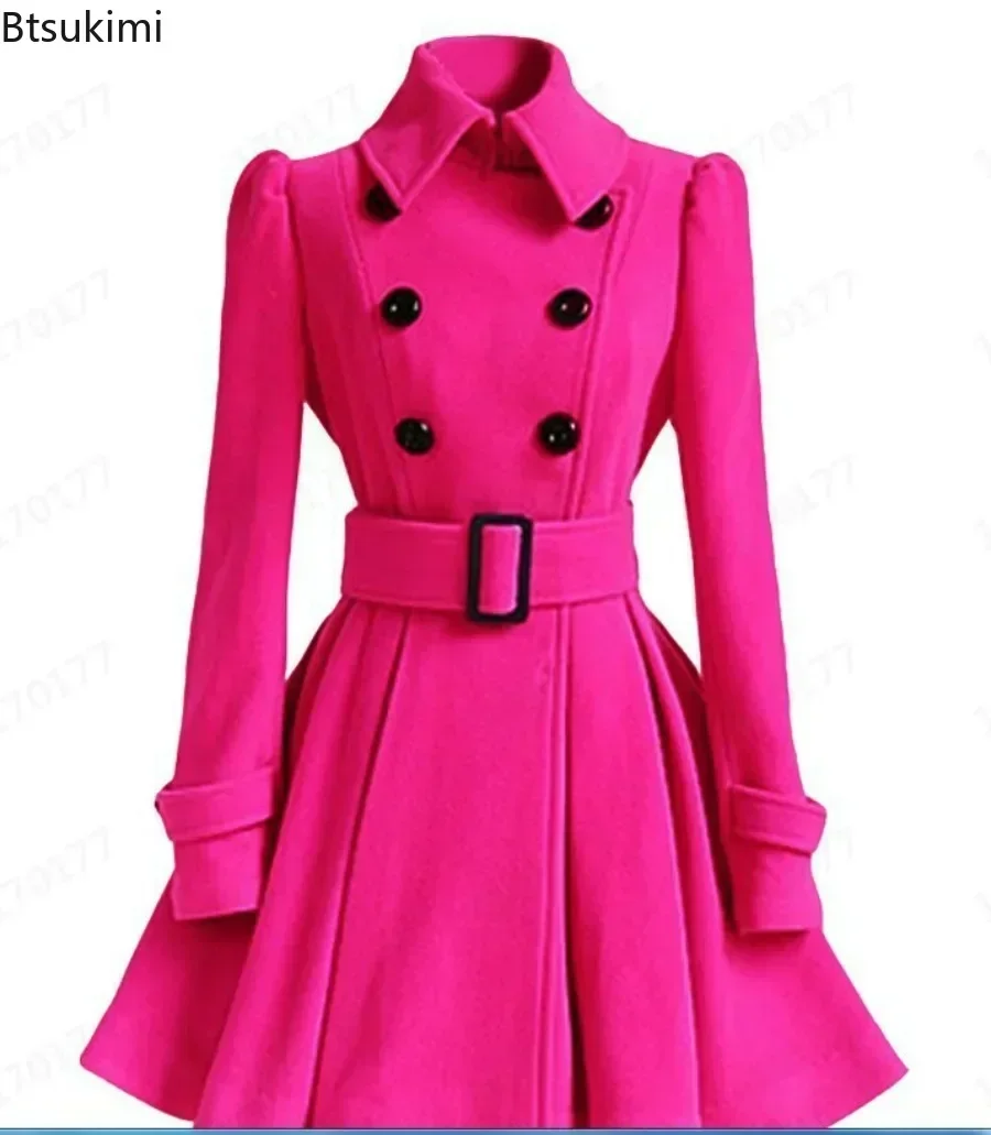 2025 Women‘s Elegant Thick Midi Length Double-breasted Overcoat Jacket Warm A-line Loose Hem Tight Waist Woolen Blends with Belt
2025 Women‘s Elegant Thick Midi Length Double-breasted Overcoat Jacket Warm A-line Loose Hem Tight Waist Woolen Blends with Belt