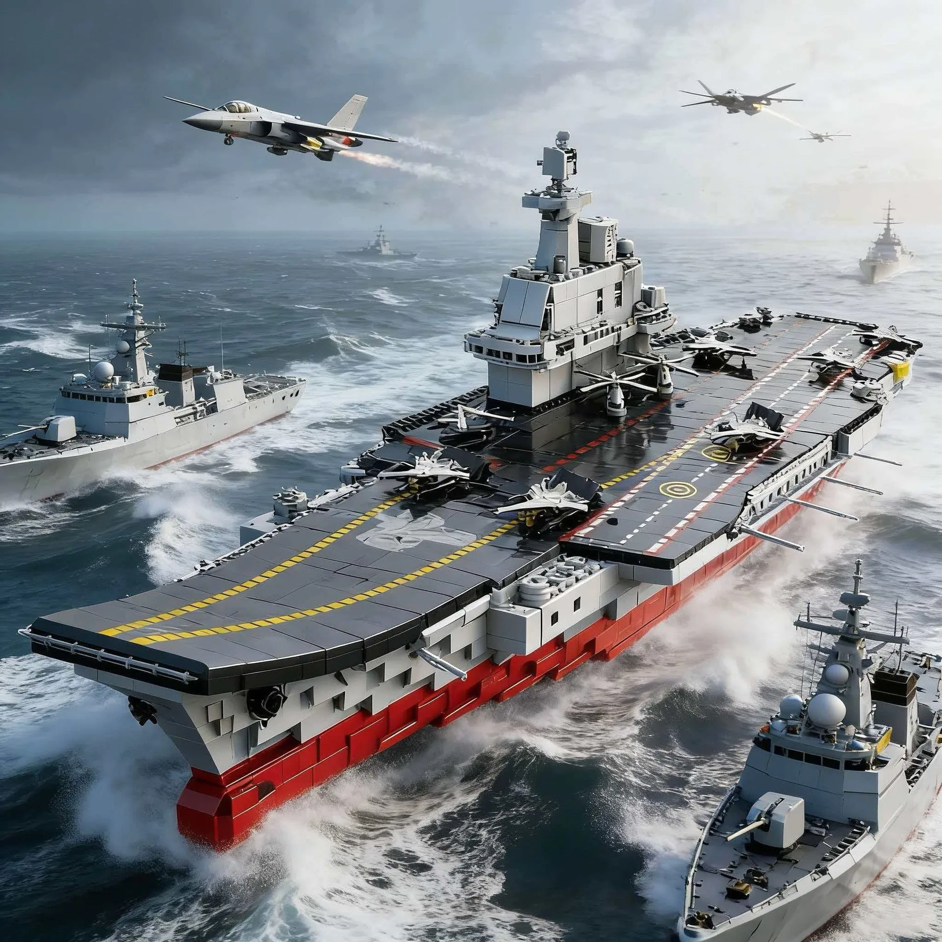 FC4204 002 Aircraft Carrier Model Military Building Blocks Construction Toy Set for Boys Kids 1514pcs
FC4204 002 Aircraft Carrier Model Military Building Blocks Construction Toy Set for Boys Kids 1514pcs