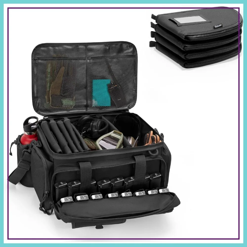 Tactical Pistol Range Bag with 4 Cases, Padded Gun Duffle, 16 Magazine Slots, Extra Pockets for Ammo
Tactical Pistol Range Bag with 4 Cases, Padded Gun Duffle, 16 Magazine Slots, Extra Pockets for Ammo